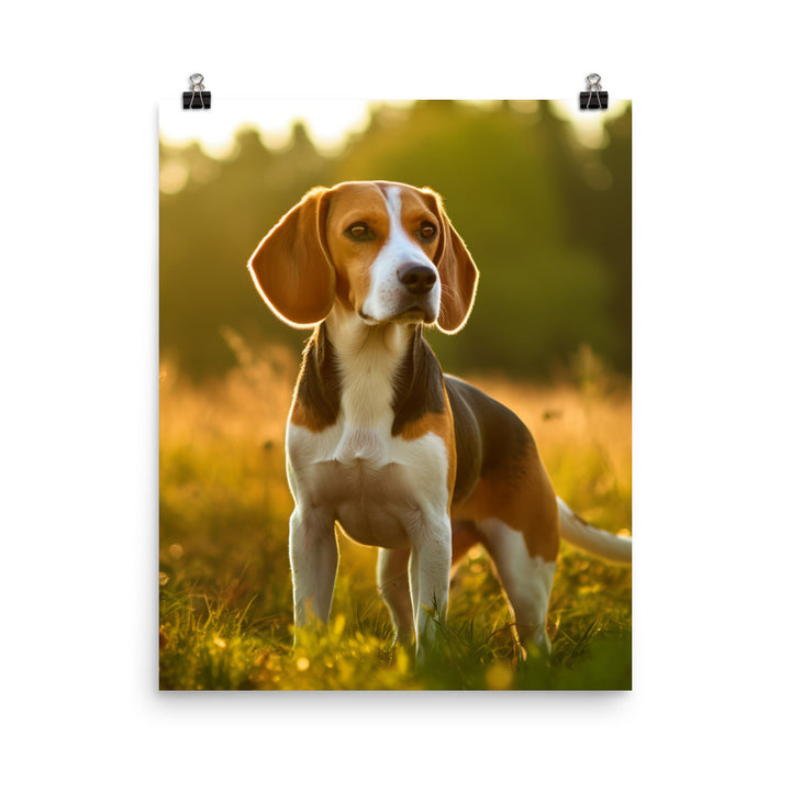 Beagle on the hunt Photo paper poster - PosterfyAI.com