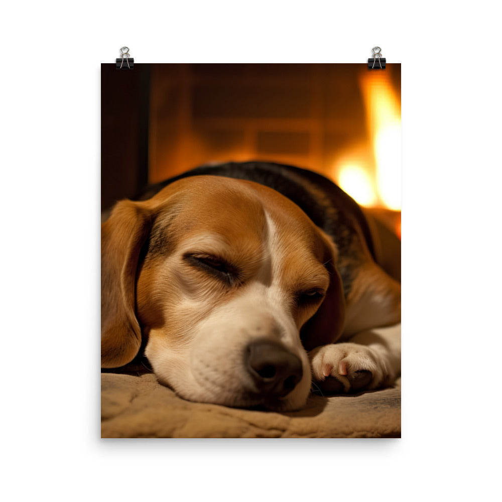Beagle in repose Photo paper poster - PosterfyAI.com