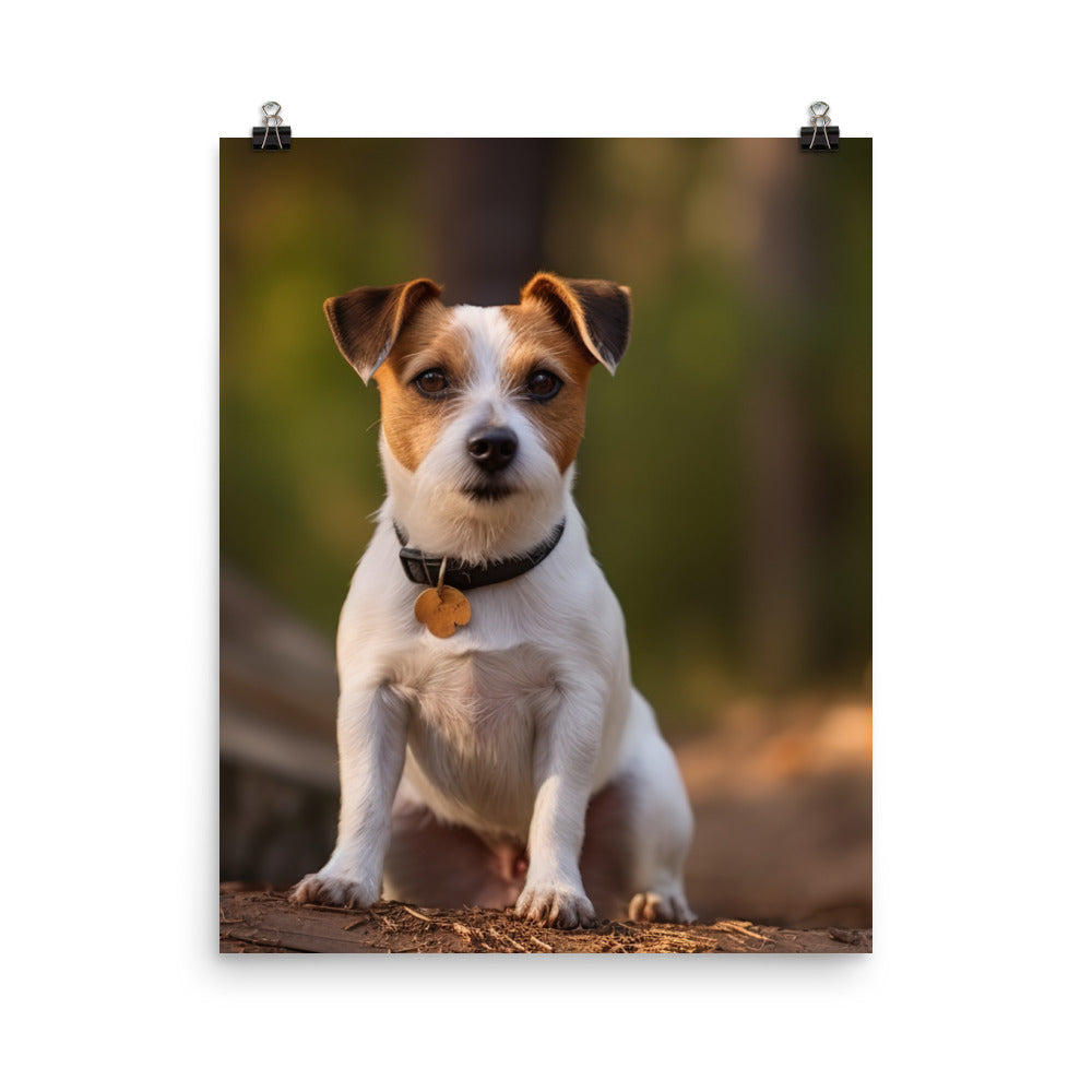 Adorable Jack Russell Terrier Posing for Camera Photo paper poster - PosterfyAI.com