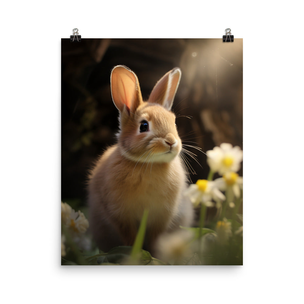 Tan Bunnys Playful Wonders Photo paper poster - PosterfyAI.com