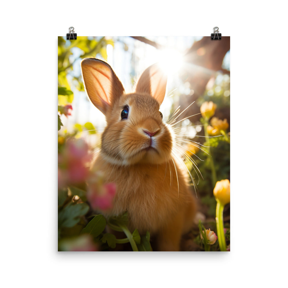 Tan Bunnys Playful Wonders Photo paper poster - PosterfyAI.com