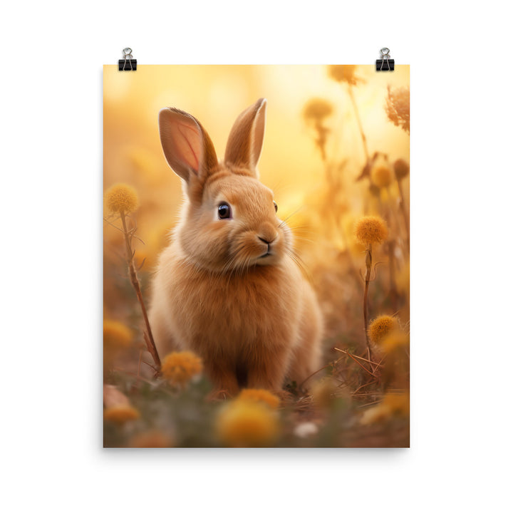 Tan Bunny in a Whimsical Wonderland Photo paper poster - PosterfyAI.com