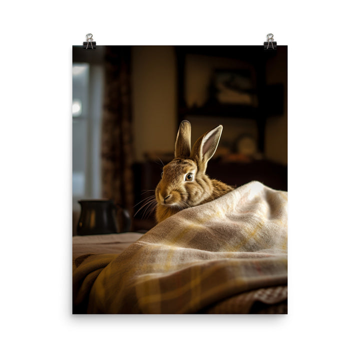 Belgian Hare in a Cozy Setting Photo paper poster - PosterfyAI.com