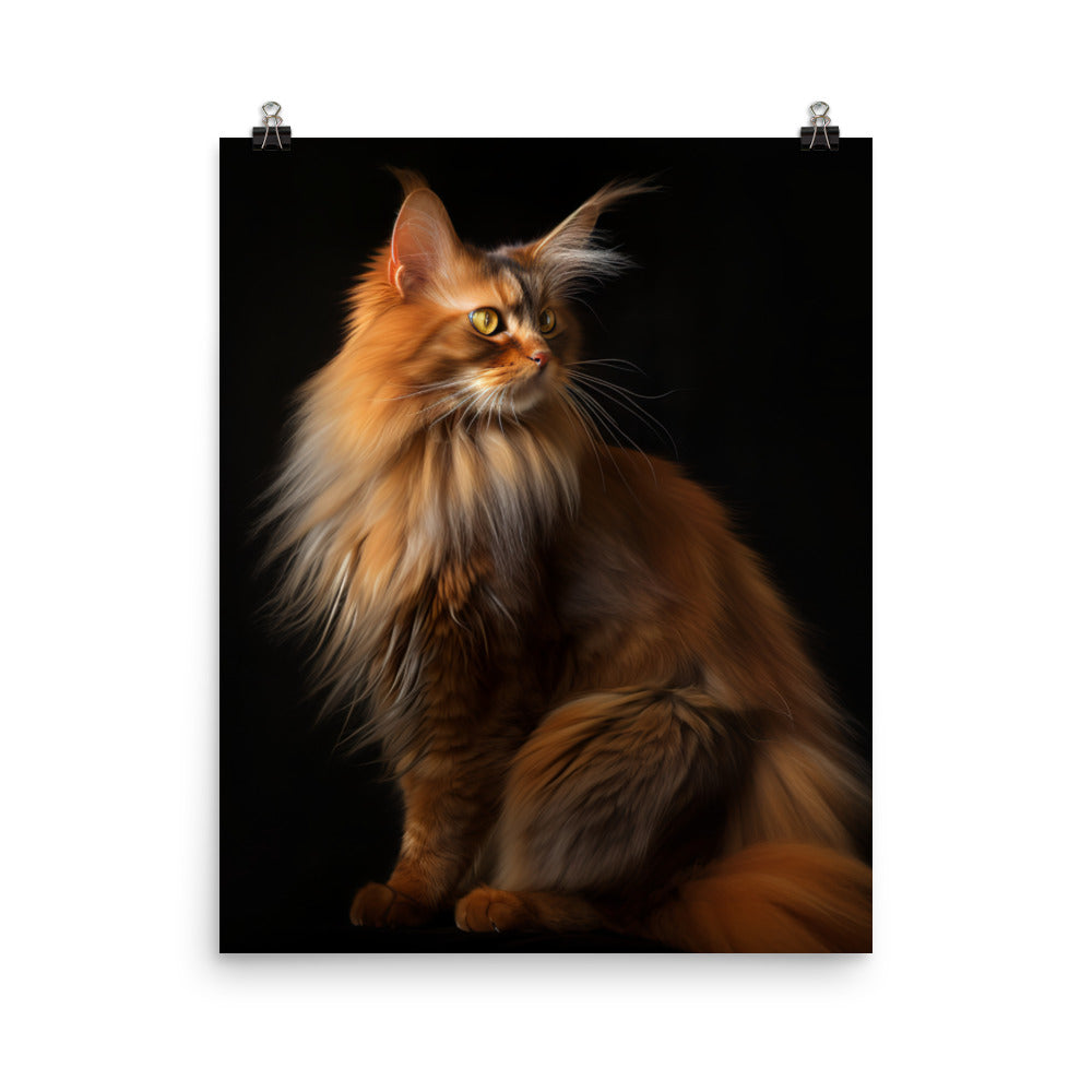 Beauty of Somali Cat Photo paper poster - PosterfyAI.com
