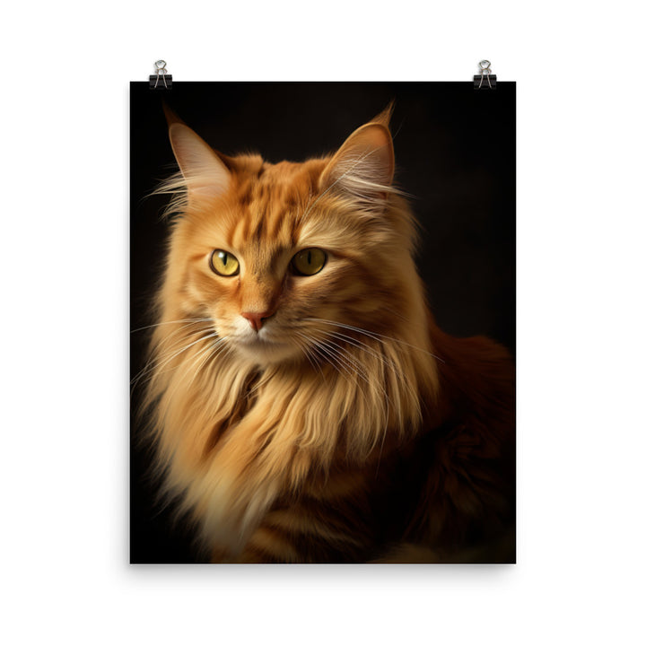 Timeless Appeal of Manx Cat Photo paper poster - PosterfyAI.com