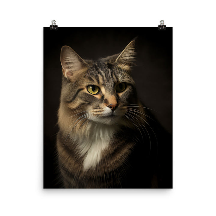 Timeless Appeal of Manx Cat Photo paper poster - PosterfyAI.com