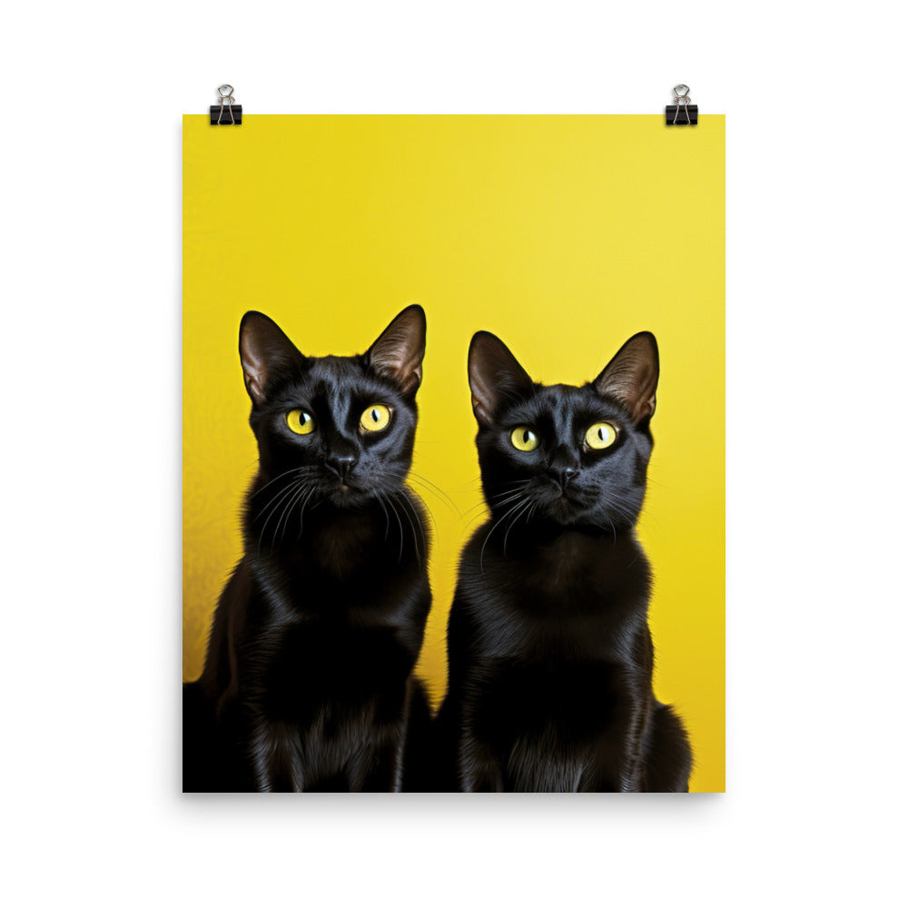 Striking Contrast of Bombay Cat Photo paper poster - PosterfyAI.com
