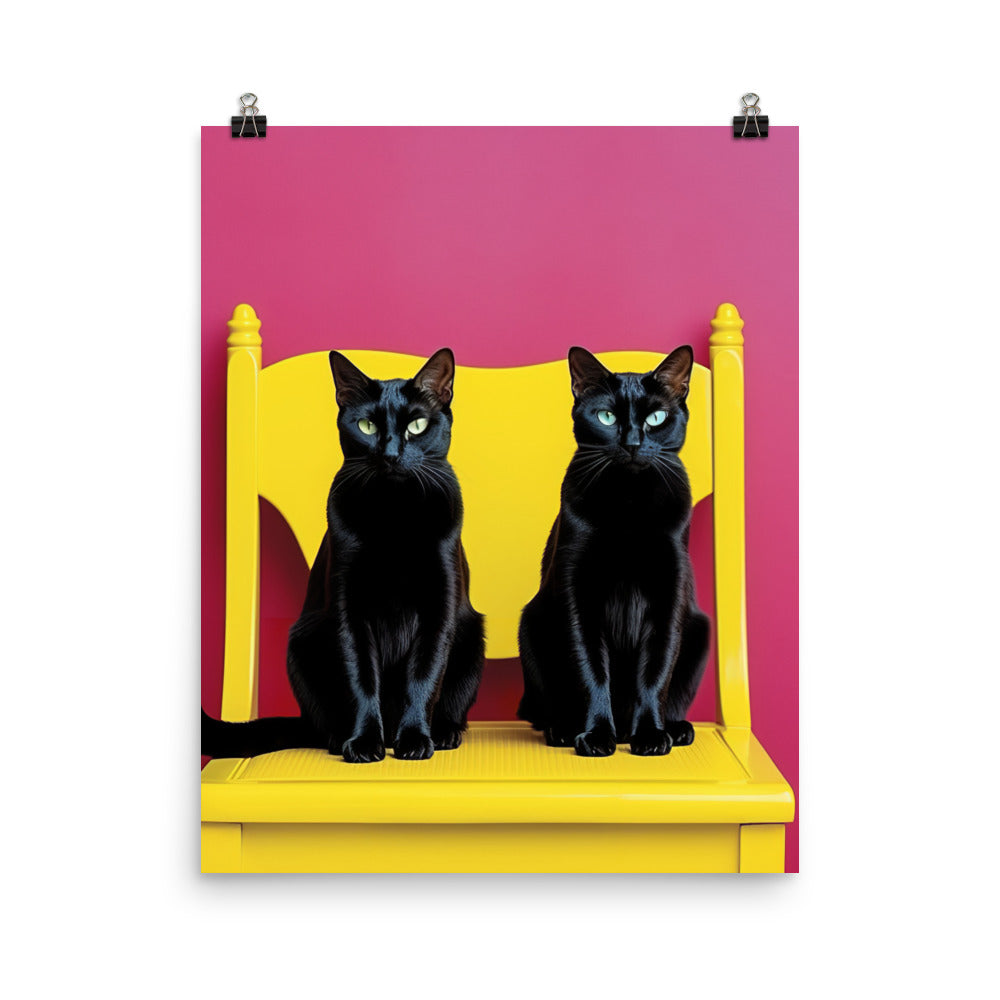 Striking Contrast of Bombay Cat Photo paper poster - PosterfyAI.com