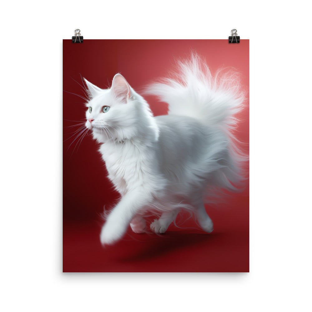 Turkish Angora Cat Photo paper poster - PosterfyAI.com