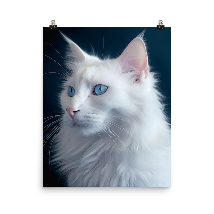Turkish Angora Cat Photo paper poster - PosterfyAI.com