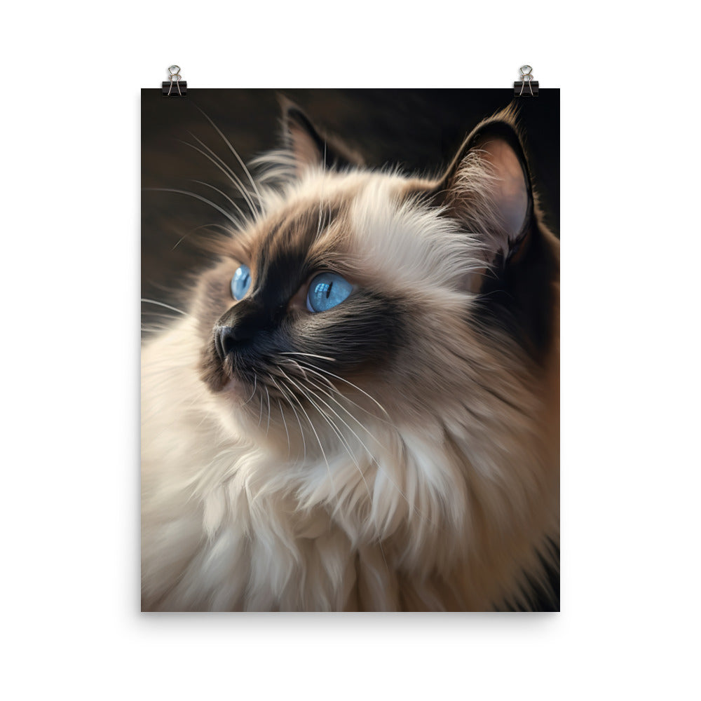 Birman Cat Photo paper poster - PosterfyAI.com