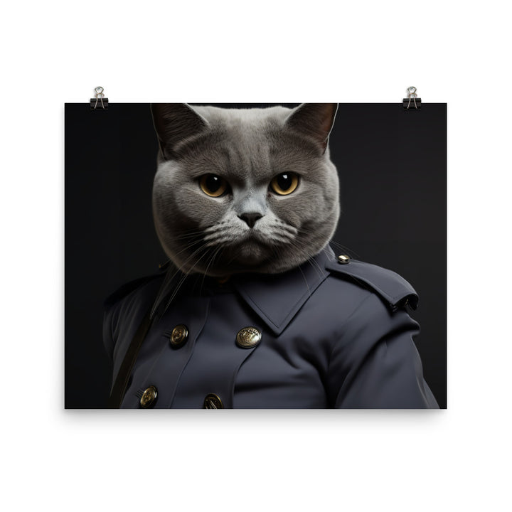 British Shorthair Security Officer Photo paper poster - PosterfyAI.com
