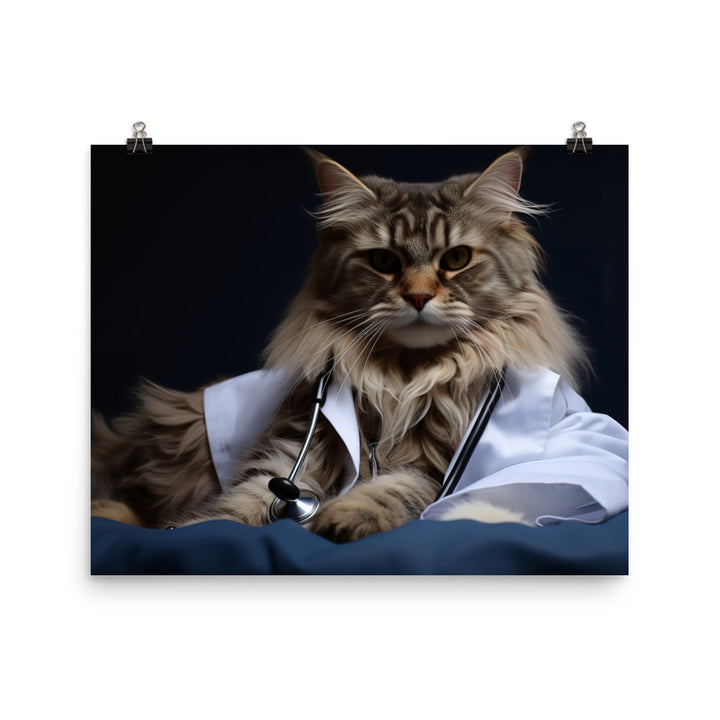 Maine Coon Doctor Photo paper poster - PosterfyAI.com