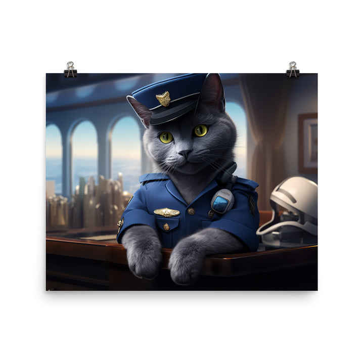 Russian Blue Cabin Crew Photo paper poster - PosterfyAI.com