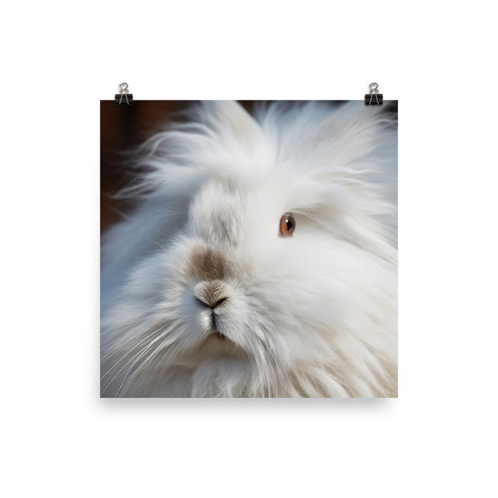 Angora Rabbit Portrait Photo paper poster - PosterfyAI.com