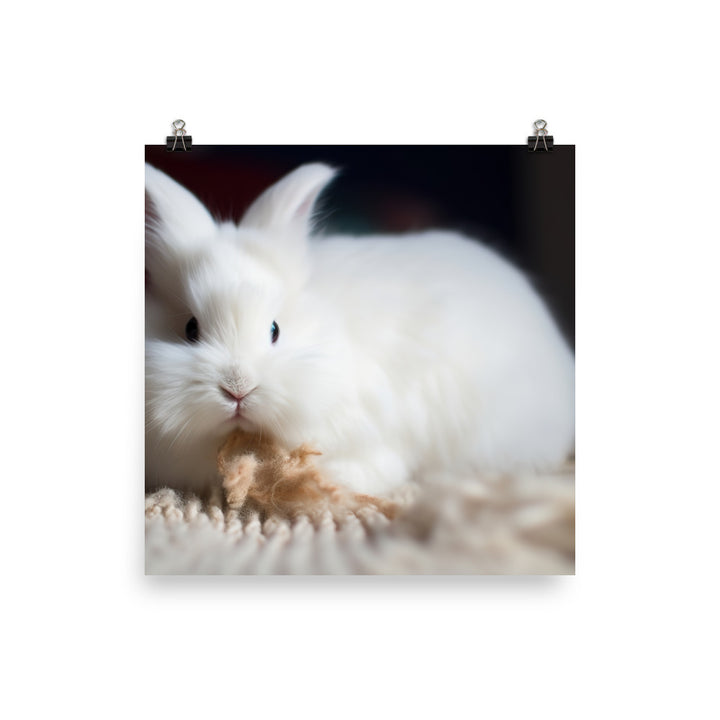 Angora Rabbit Playtime Photo paper poster - PosterfyAI.com