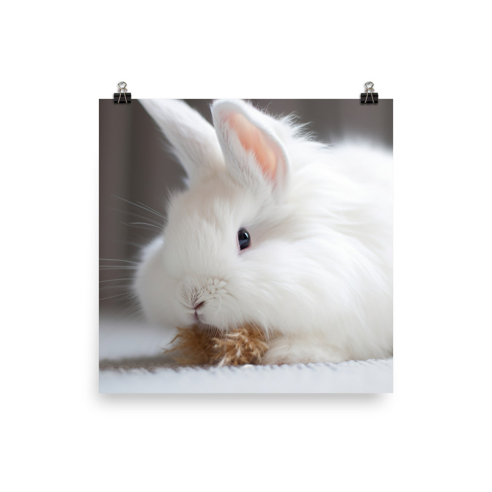 Angora Rabbit Playtime Photo paper poster - PosterfyAI.com