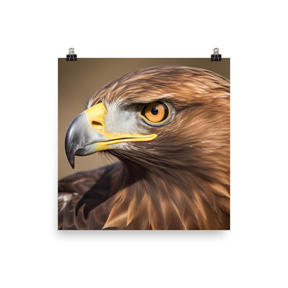 Stunning close-up portrait of a Golden Eagle Photo paper poster - PosterfyAI.com