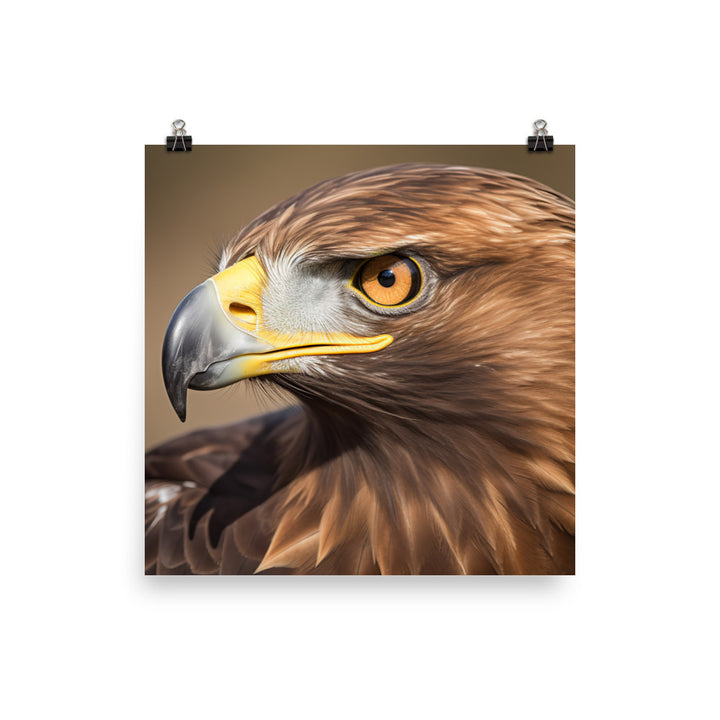 Stunning close-up portrait of a Golden Eagle Photo paper poster - PosterfyAI.com
