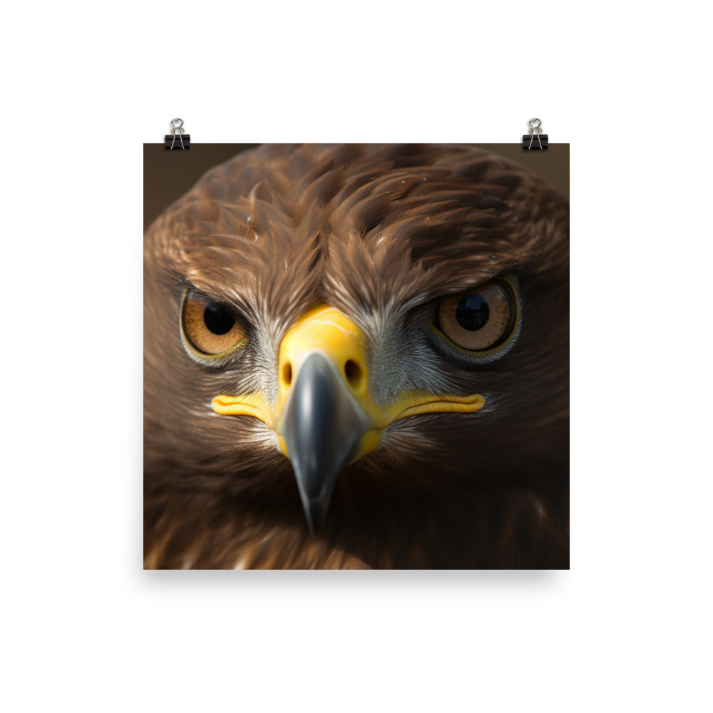 Stunning close-up portrait of a Golden Eagle Photo paper poster - PosterfyAI.com
