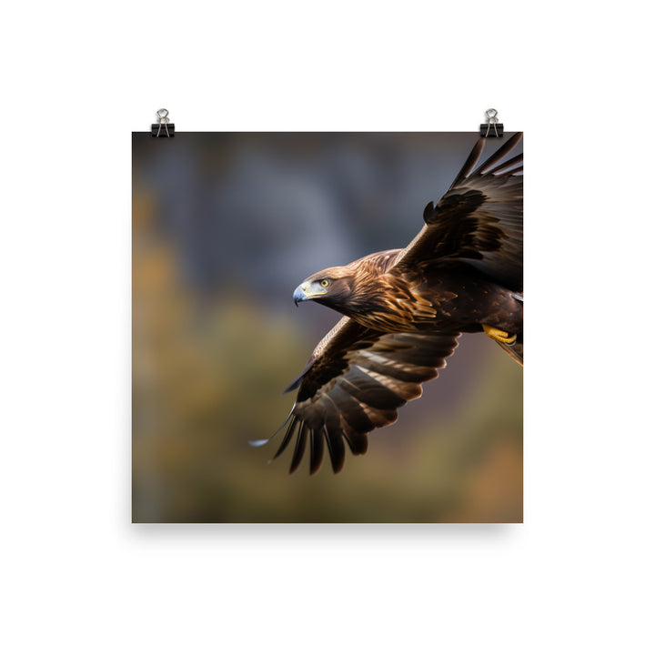 Bald Eagle in its Nest with Eaglets Photo paper poster - PosterfyAI.com