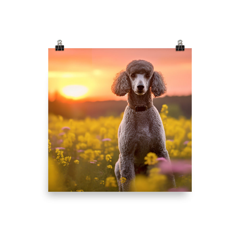 The Majestic Poodle in Natural Surroundings Photo paper poster - PosterfyAI.com