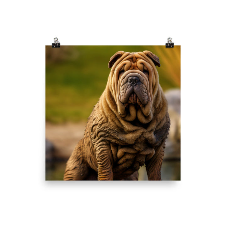Shar Pei Posing Photo paper poster - PosterfyAI.com