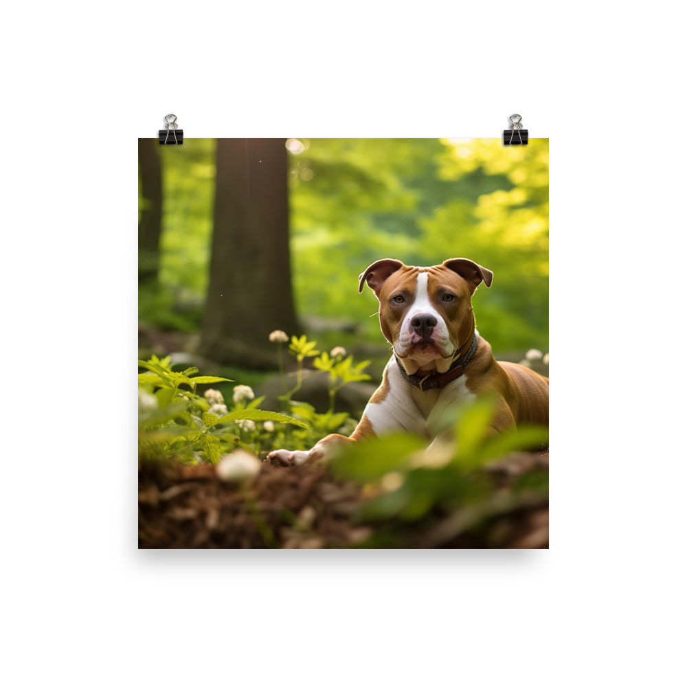Serene American Staffordshire Terrier Photo paper poster - PosterfyAI.com