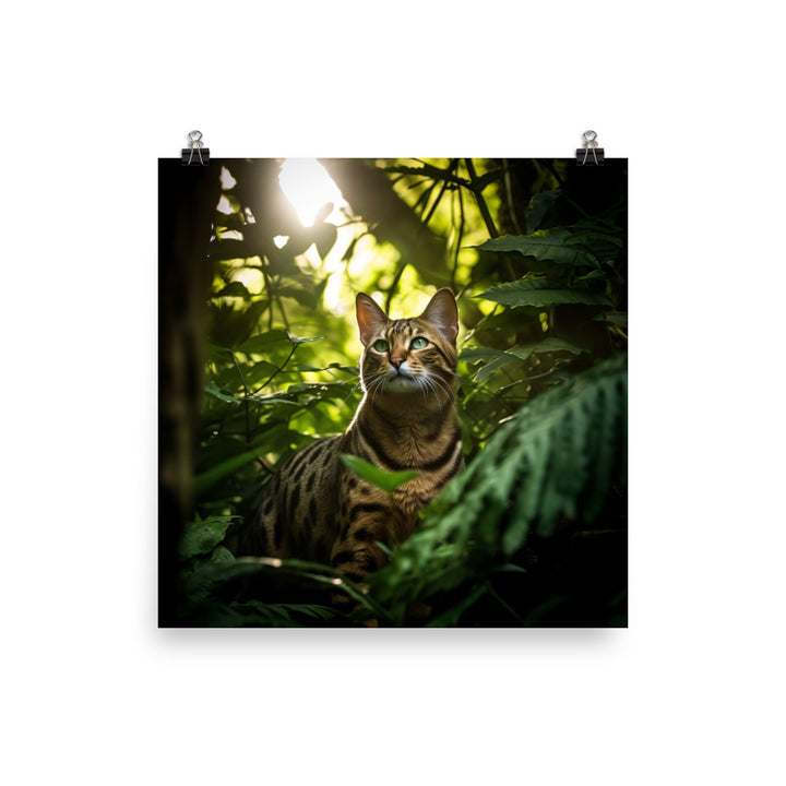 Bengal Cat in its Natural Habitat Photo paper poster - PosterfyAI.com