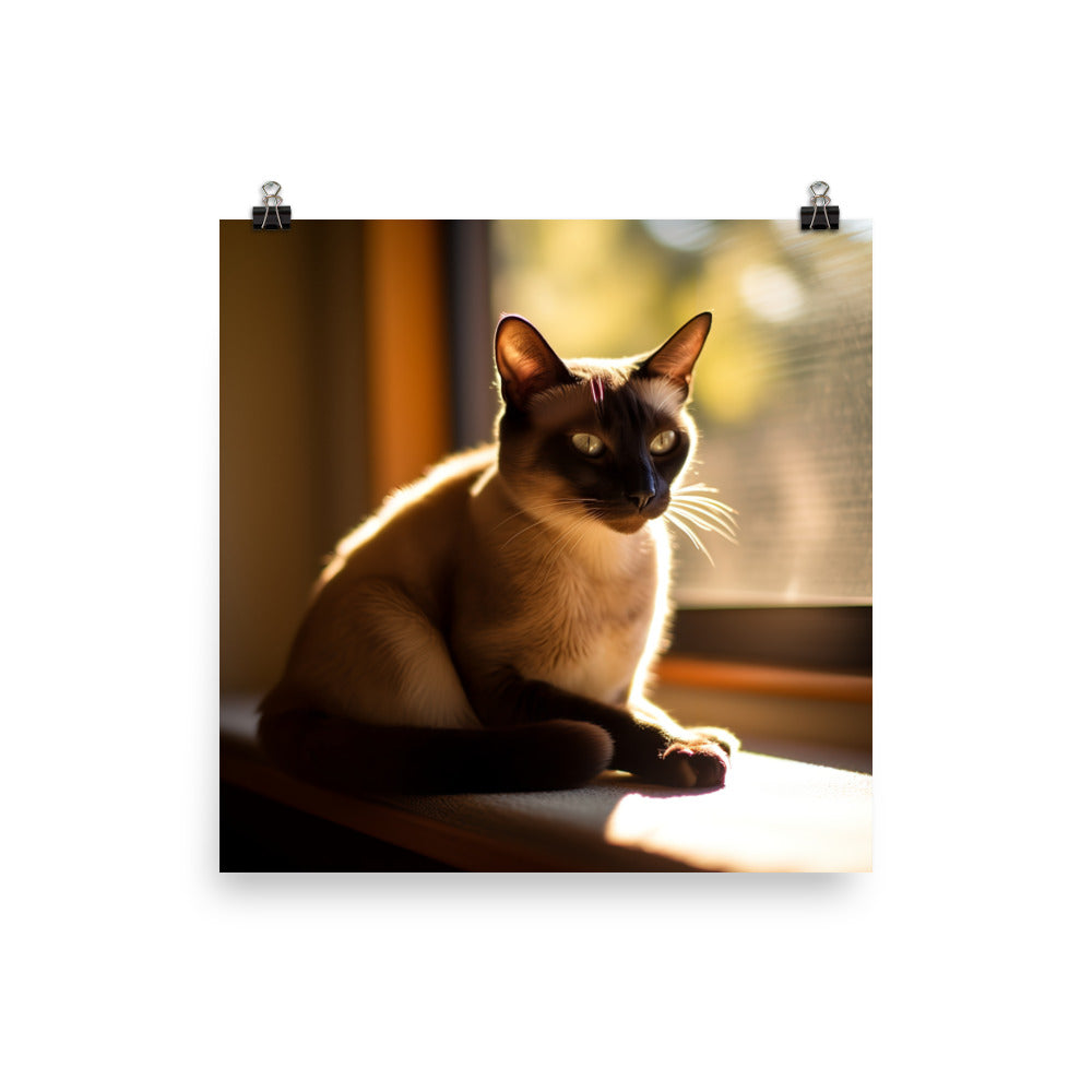 Siamese in Sunlit Splendor Photo paper poster - PosterfyAI.com