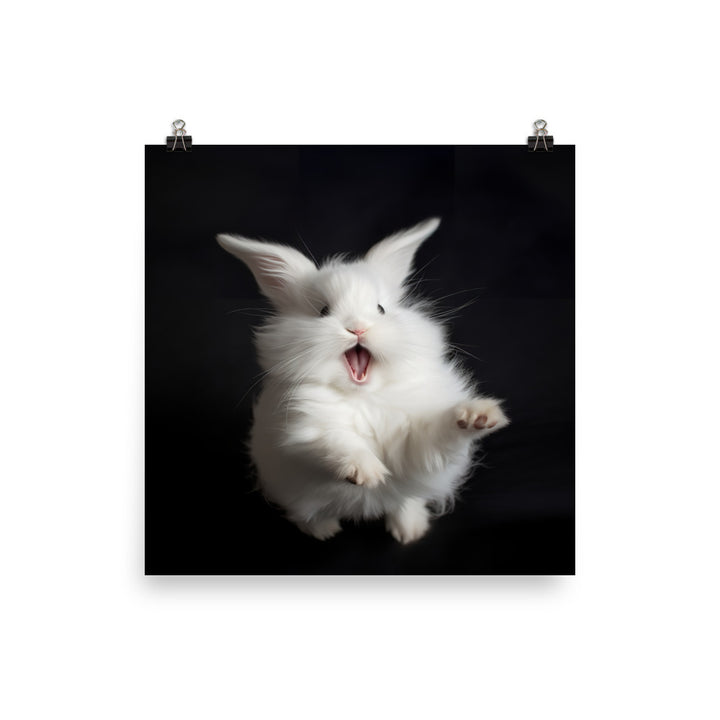 Angora Bunny with a Playful Expression Photo paper poster - PosterfyAI.com