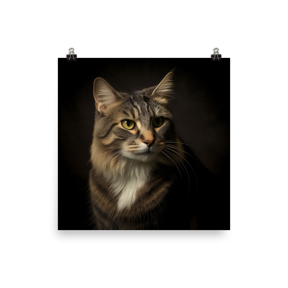 Timeless Appeal of Manx Cat Photo paper poster - PosterfyAI.com