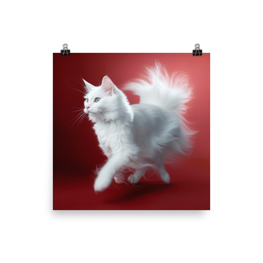 Turkish Angora Cat Photo paper poster - PosterfyAI.com