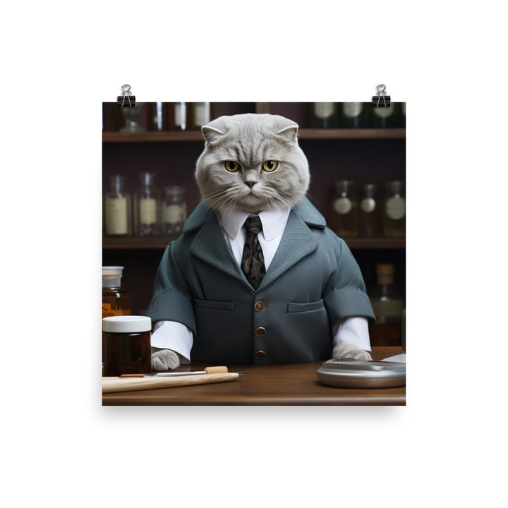 Scottish Fold Pharmacist Photo paper poster - PosterfyAI.com