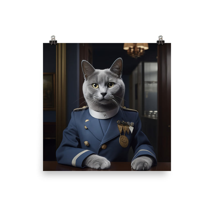 Russian Blue Hotel Staff Photo paper poster - PosterfyAI.com