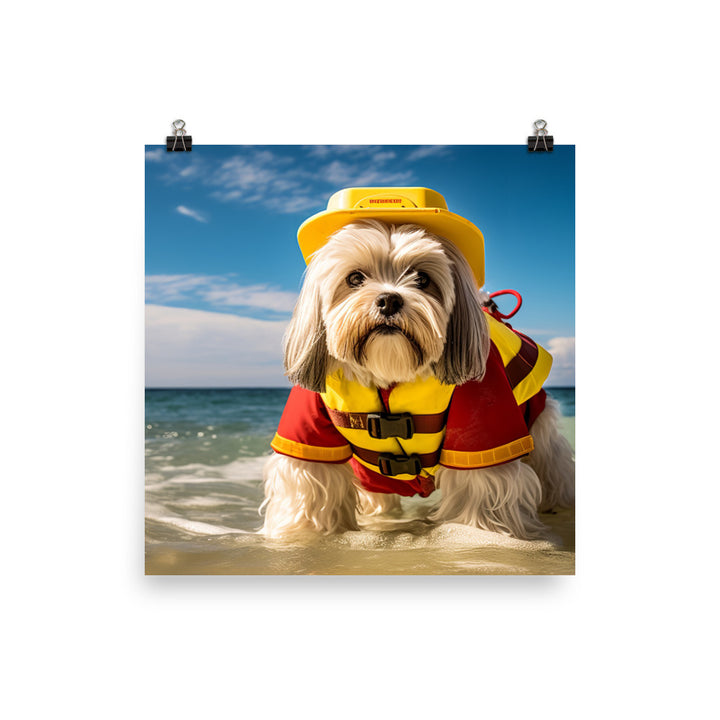 Lhasa Apso Lifeguard Photo paper poster - PosterfyAI.com