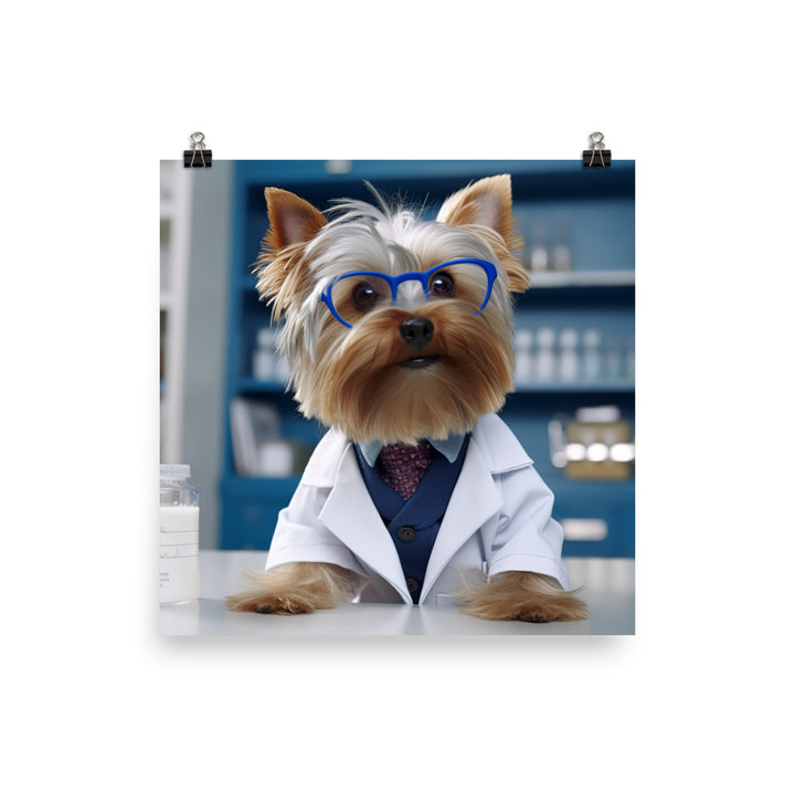 Yorkshire Terrier Pharmacist Photo paper poster - PosterfyAI.com
