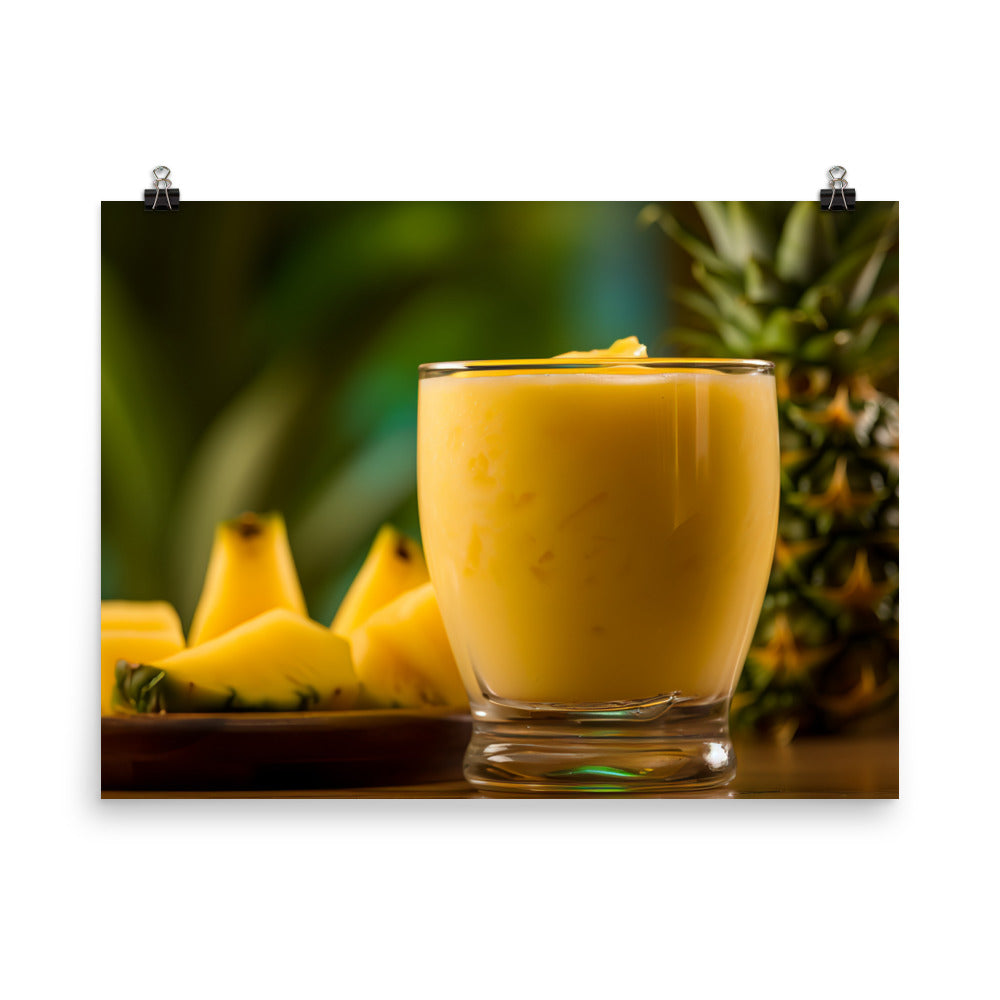 Refreshing mango pineapple smoothie photo paper poster - Posterfy.AI