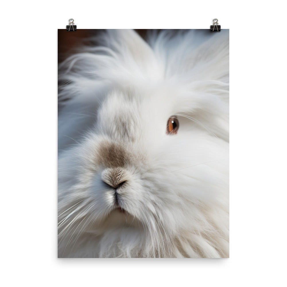 Angora Rabbit Portrait Photo paper poster - PosterfyAI.com