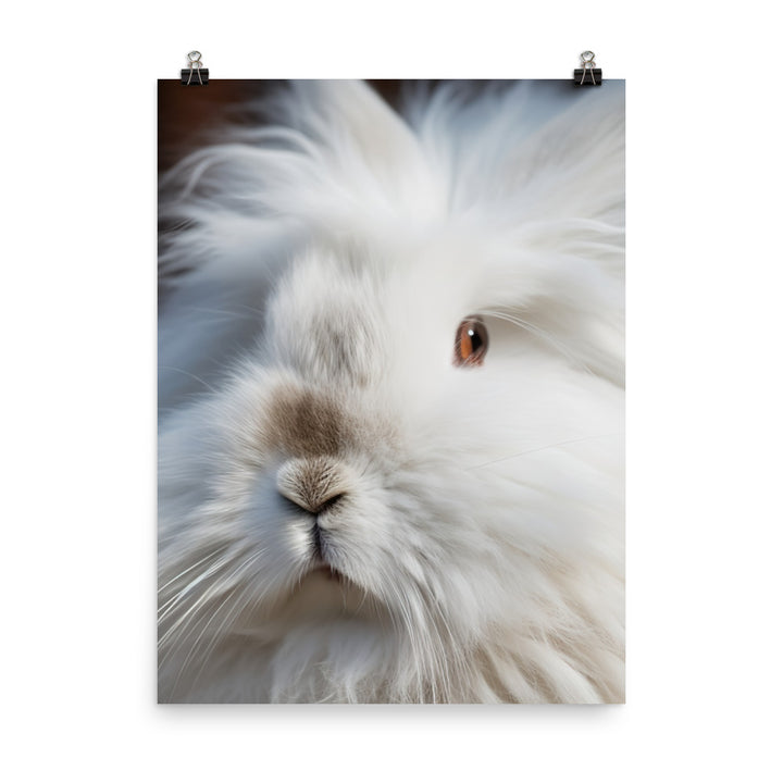 Angora Rabbit Portrait Photo paper poster - PosterfyAI.com