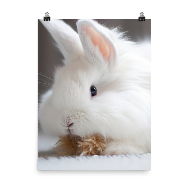 Angora Rabbit Playtime Photo paper poster - PosterfyAI.com