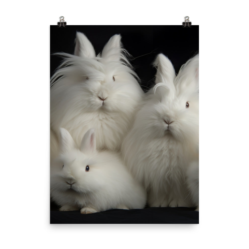 Angora Rabbit Family Photo paper poster - PosterfyAI.com