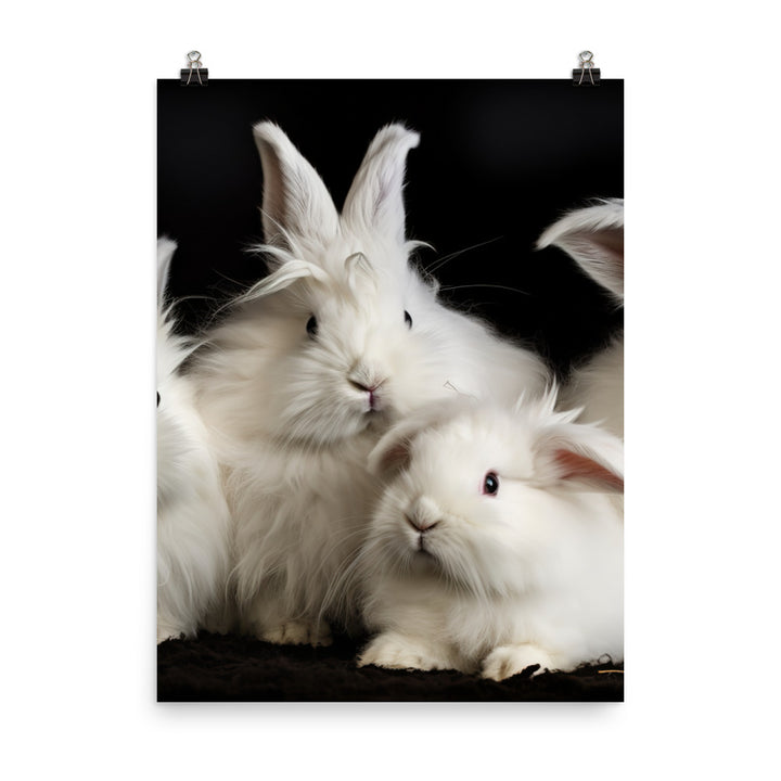 Angora Rabbit Family Photo paper poster - PosterfyAI.com