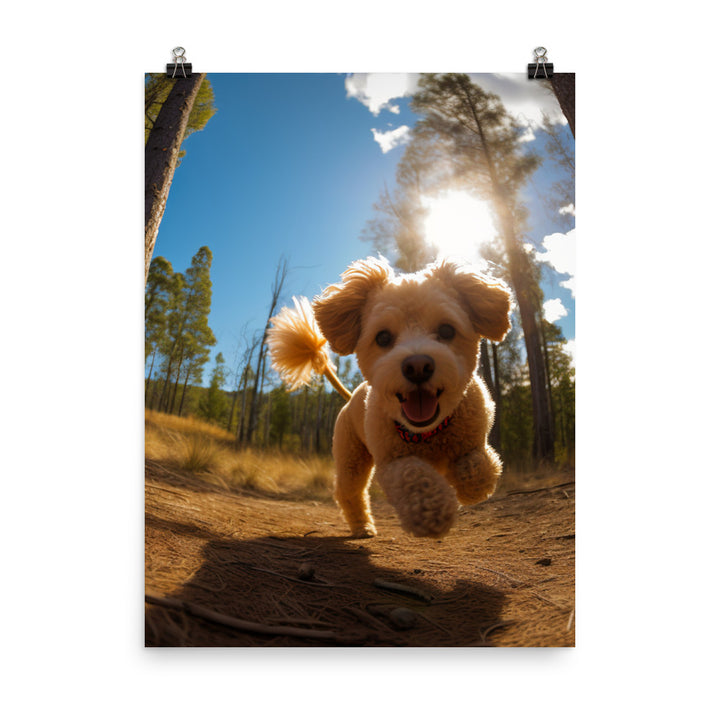 The Playful Poodle Photo paper poster - PosterfyAI.com