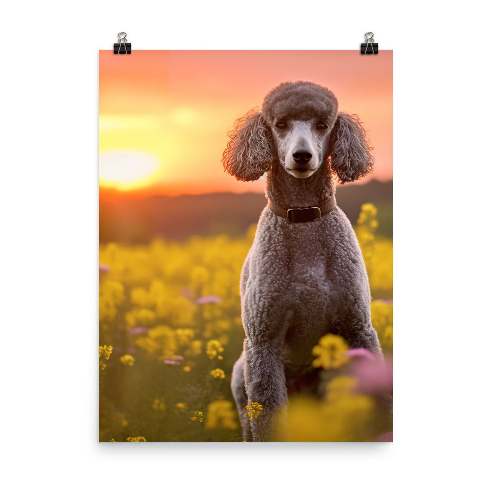 The Majestic Poodle in Natural Surroundings Photo paper poster - PosterfyAI.com