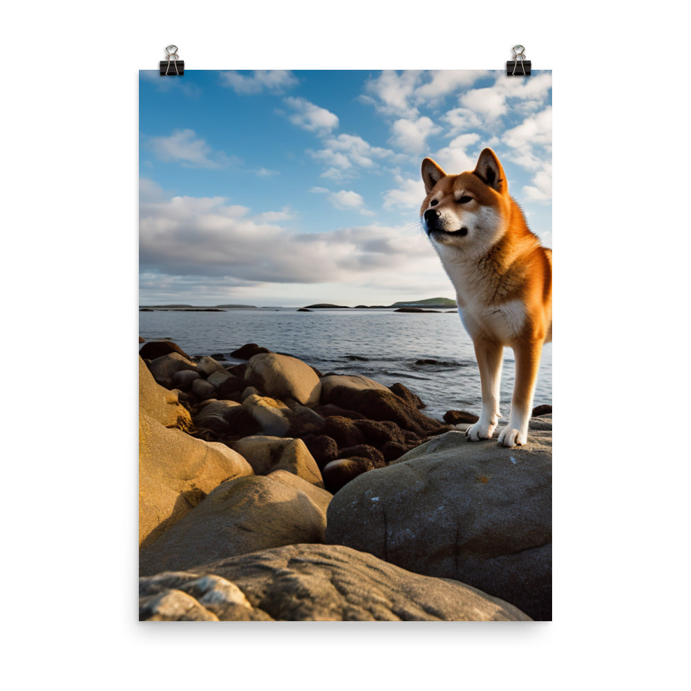 Shiba Inu Gazing Out Photo paper poster - PosterfyAI.com