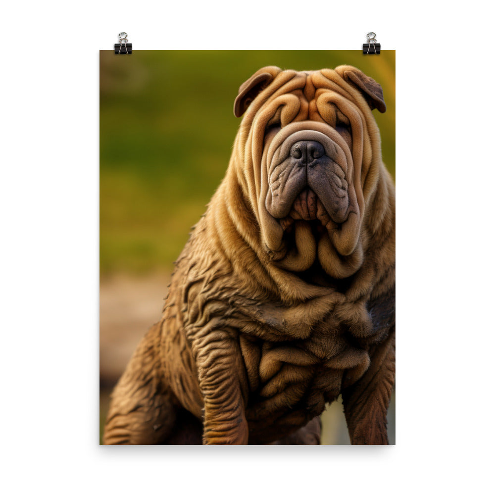 Shar Pei Posing Photo paper poster - PosterfyAI.com