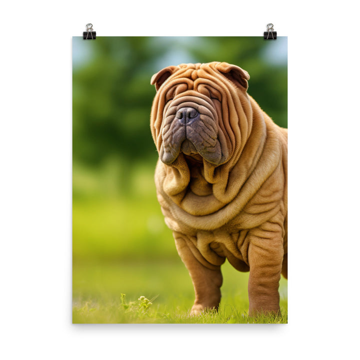 Shar Pei Posing Photo paper poster - PosterfyAI.com