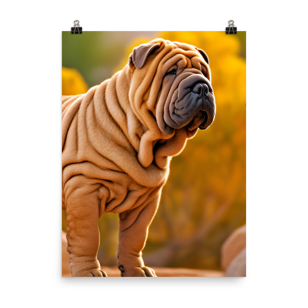 Shar Pei Posing Photo paper poster - PosterfyAI.com