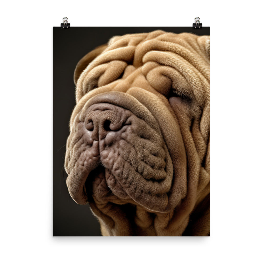 Shar Pei Portrait Photo paper poster - PosterfyAI.com